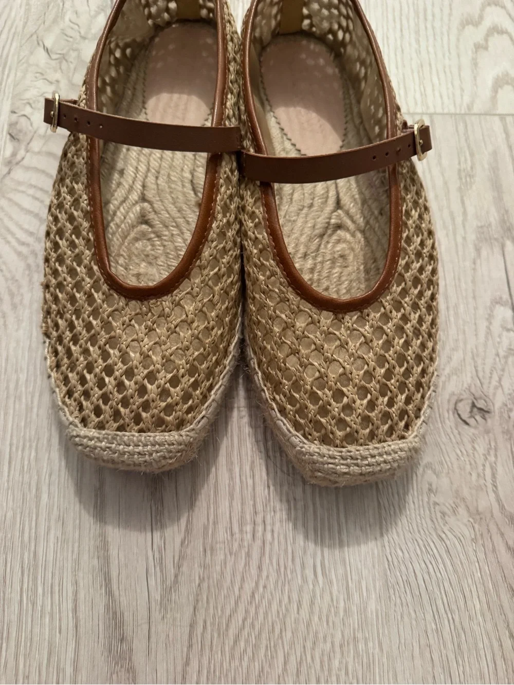 J.Crew Made-in-Spain woven Mary Jane espadrille flats in faux raffia size 7.5 - Picture 3 of 10